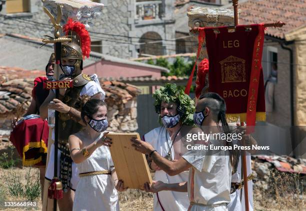Inauguration of the Roman Festival in Honor of the God Bacchus, on 22 August, 2021 in Baños de Valdearados, Burgos, Castilla y Leon, Spain. The...