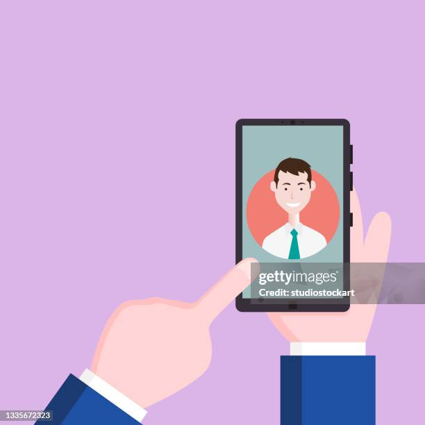video conference internet meeting and live video chat - remote collaboration stock illustrations