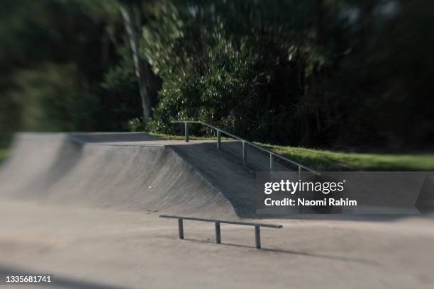 empty suburban skateboard ramp in local park - gippsland lakes stock pictures, royalty-free photos & images
