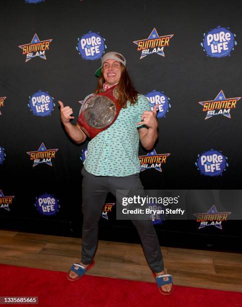 Professional wrestler and former mixed martial artist Matt "Riddle" Riddle attends the WWE SummerSlam after party at Delano Las Vegas at Mandalay Bay...