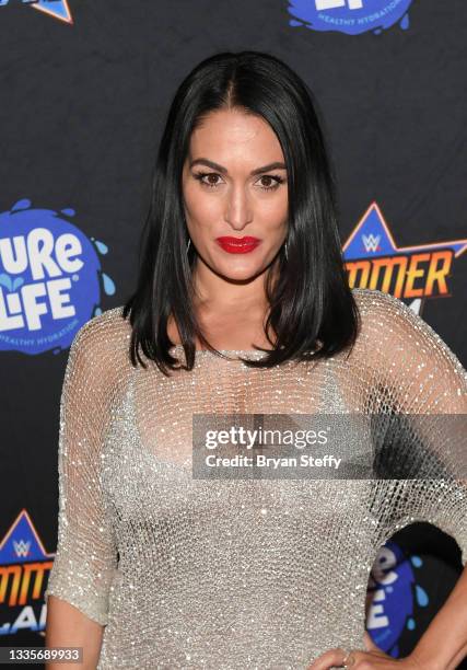 Television personality and professional wrestler Nikki Bella attends the WWE SummerSlam after party at Delano Las Vegas at Mandalay Bay Resort and...