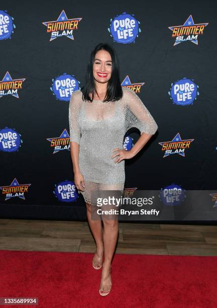 Television personality and professional wrestler Nikki Bella attends the WWE SummerSlam after party at Delano Las Vegas at Mandalay Bay Resort and...