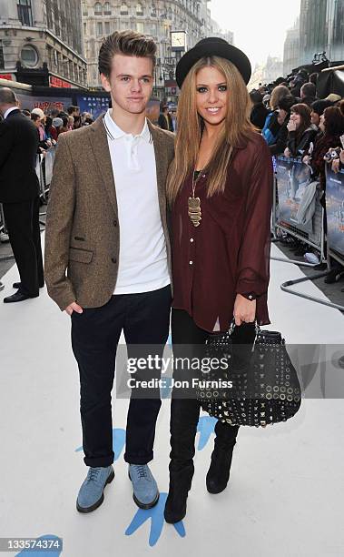 Bianca Gascoigne and Regan Gascoigne attends the European Premiere of Happy Feet Two at Empire Leicester Square on November 20, 2011 in London,...