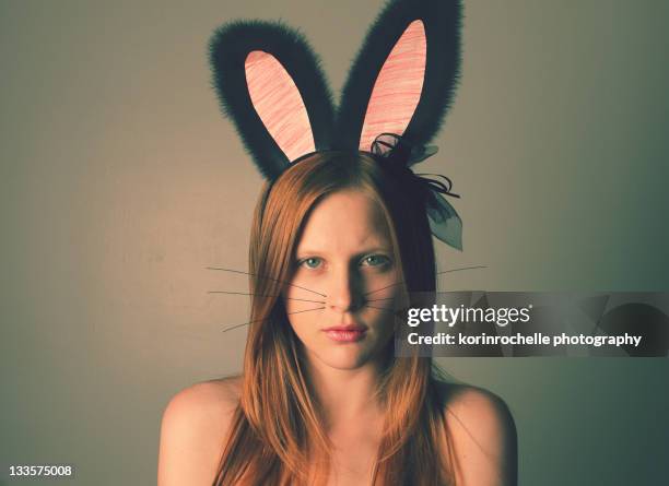 girl wearing rabbit ears - alton illinois stock pictures, royalty-free photos & images