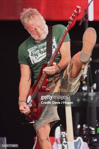 Peter Hook performs during Rewind South Festival at Temple Island Meadows on August 22, 2021 in Henley-on-Thames, England.