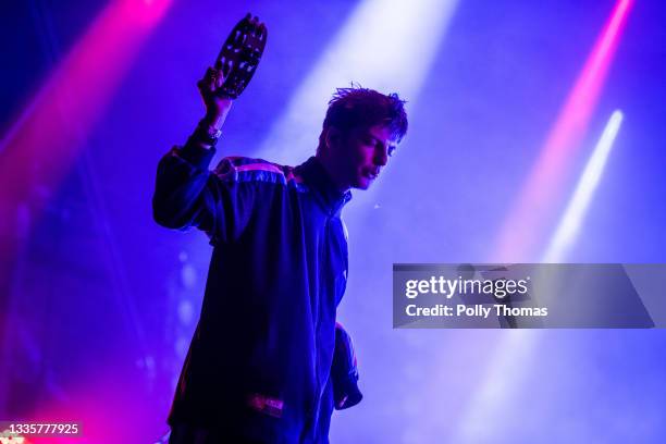Grian Chatten of Fontaines D.C. Performs on the Mountain Stage during the 2021 Green Man Festival on August 22, 2021 in Crickhowell, United Kingdom....