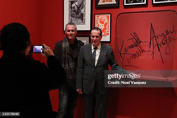 Kenneth Anger poses with fans at MOCA Members' Opening For Naked Hollywood: Weegee In Los Angeles And Kenneth Anger: ICONS at MOCA Grand Avenue on...
