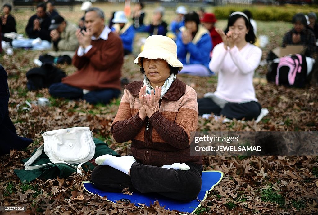 Members of Falun Gong spiritual movement