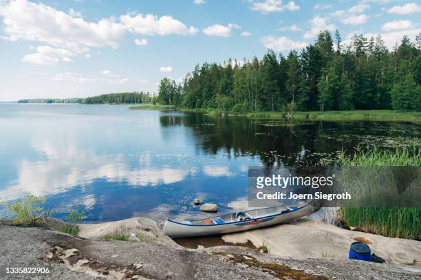 ein see in schweden im sommer - swedish lapland bildbanksfoton och bilder