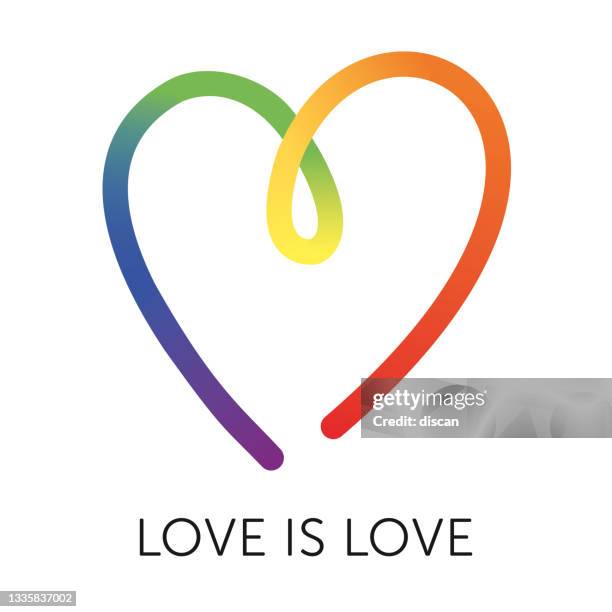 ilustrações de stock, clip art, desenhos animados e ícones de love is love text, quote. lgbt rainbow heart. - amor próprio
