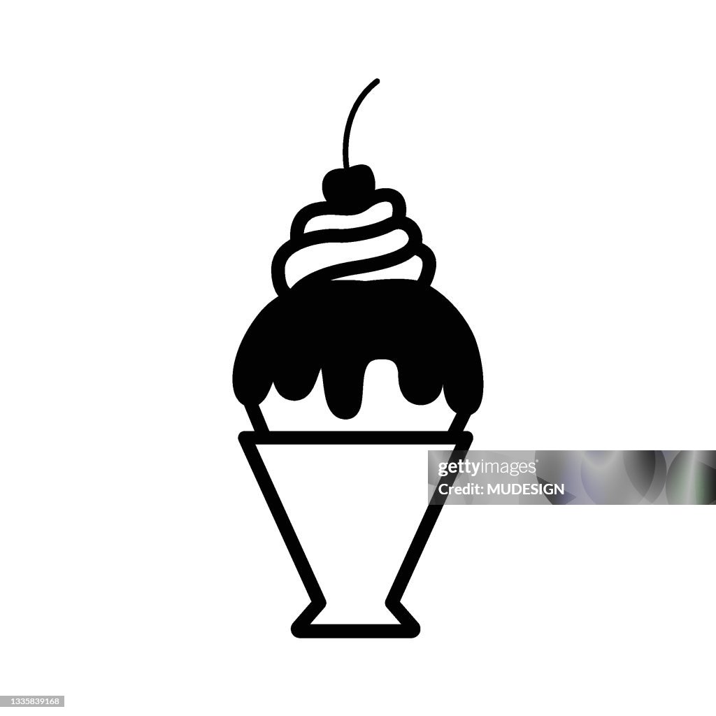 Cherry ice cream icon