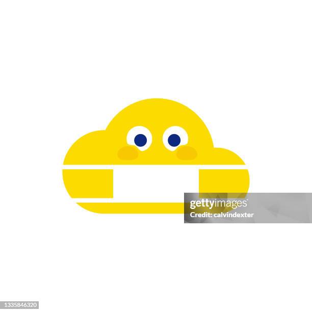 emoticon cloud shaped - protective face mask vector stock illustrations