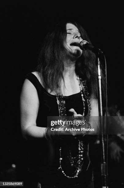 American singer-songwriter Janis Joplin performing live at the Generation Club in the Greenwich Village neighbourhood of New York City, New York,...