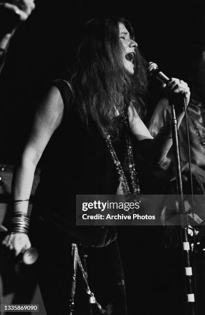 American singer-songwriter Janis Joplin performing live at the Generation Club in the Greenwich Village neighbourhood of New York City, New York,...