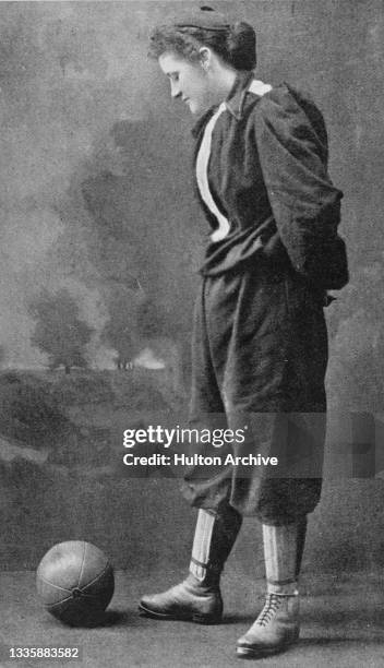 British women's football pioneer Nettie Honeyball, the founder of the British Ladies' Football Club, the first known women's football club, poses...