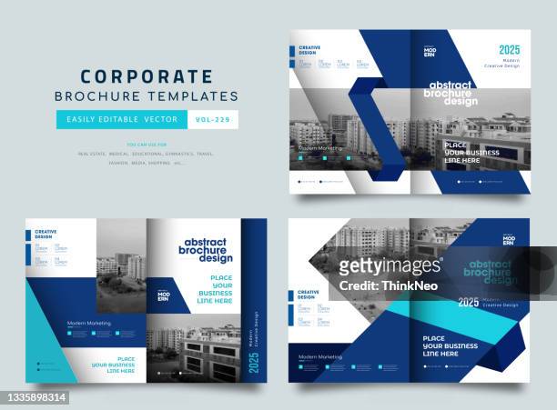 set of brochure creative design. multipurpose template, include cover - collection presentation stock illustrations