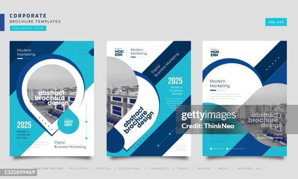 set of brochure cover design layout for business - files stock illustrations