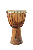 african traditional djembe on white background