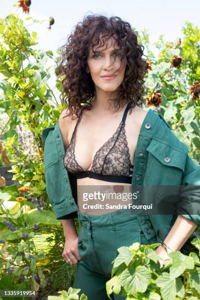Actress Linda Hardy poses for a portrait on July 19, 2021 in Paris, France.
