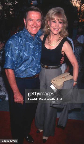 Married couple Jon Eicholtz and actress Barbara Eden attend the 'A Very Brady Sequel' premiere at Paramount Studios, Hollywood, California, August...