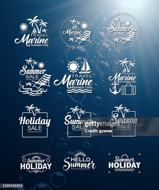 swimming labels - award logo stock illustrations