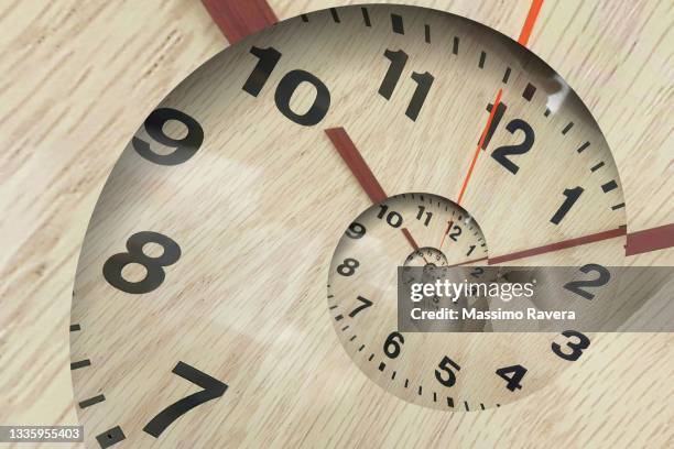 wooden time spiral - countdown digital stockfoto's en -beelden