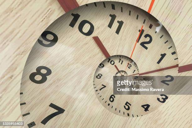 wooden time spiral - digital countdown - fotografias e filmes do acervo
