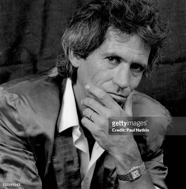 Portrait of British musician Keith Richards, New York, New York, September 22, 1987.