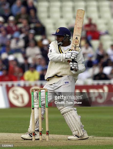 Aravinda de Silva of Sri Lanka in action during the 2nd Npower Test Match between England and Sri Lanka at Edgbaston in Birmingham on May 30, 2002.