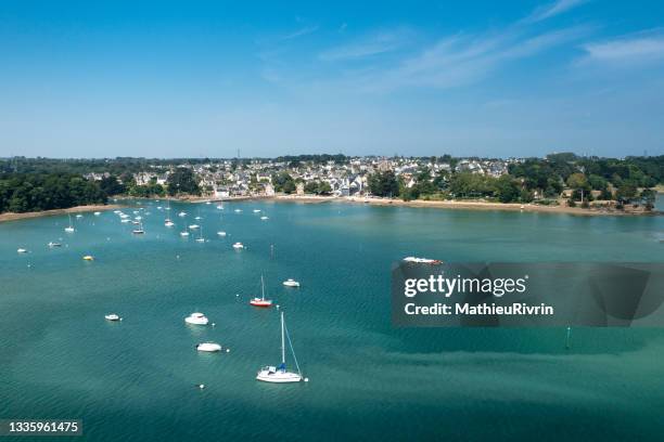 aerial view of rance and pointe de cancaval - dinard stock-fotos und bilder