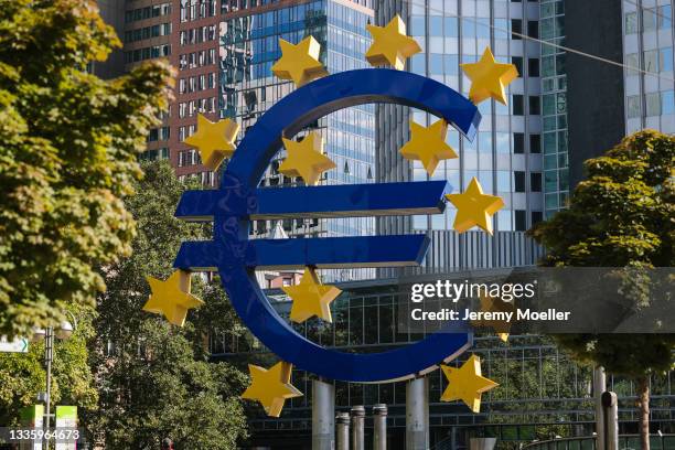 View of the European Central Bank building on August 20, 2021 in Frankfurt, Germany.