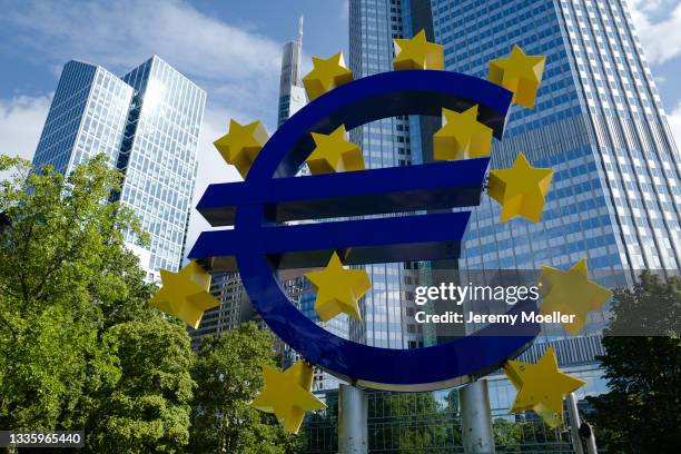 View of the European Central Bank building on August 20, 2021 in Frankfurt, Germany.