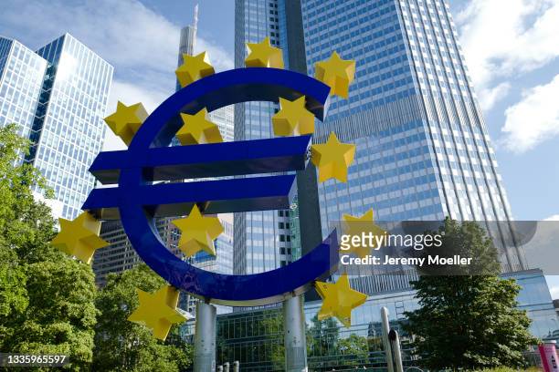View of the European Central Bank building on August 20, 2021 in Frankfurt, Germany.