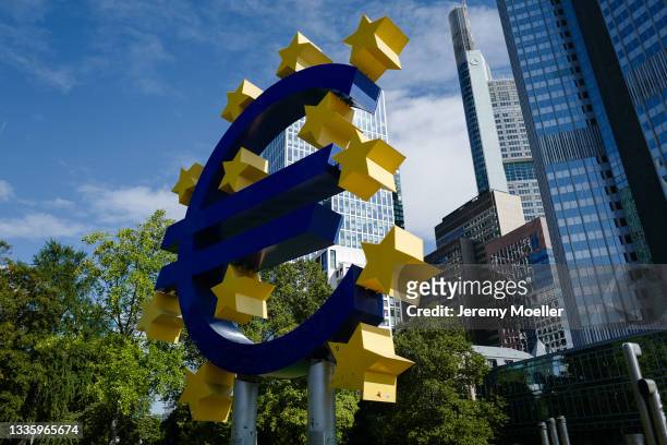 View of the European Central Bank building on August 20, 2021 in Frankfurt, Germany.