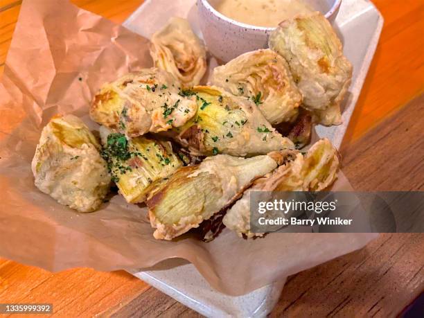 fried artichoke hearts - clovis california stock pictures, royalty-free photos & images