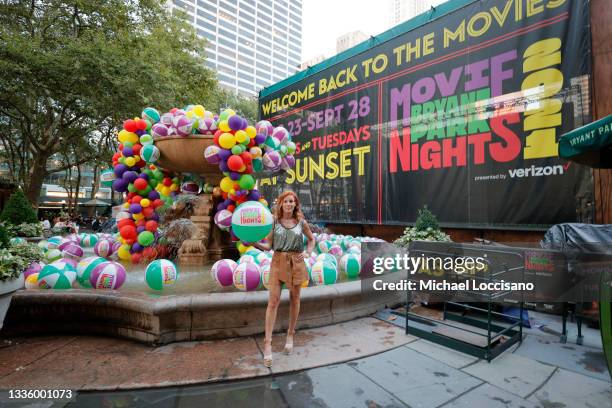 Elisa Donovan poses before introducing the movie "Clueless" on opening night of the 2021 season of Movie Nights at Bryant Park on August 23, 2021 in...