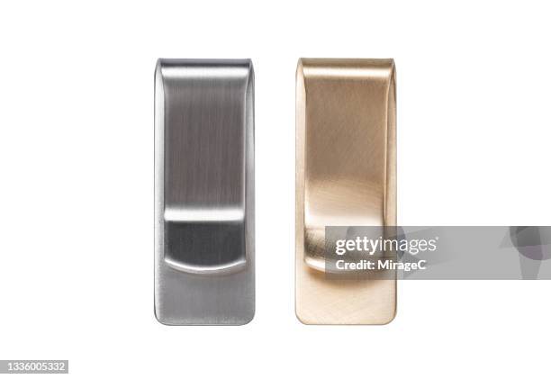 money clips isolated on white - money clip stock pictures, royalty-free photos & images