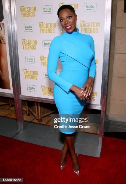 Yvonne Orji attends the Vacation Friends Special VIP Pool Party Screening at The Hollywood Roosevelt on August 23, 2021 in Los Angeles, California.