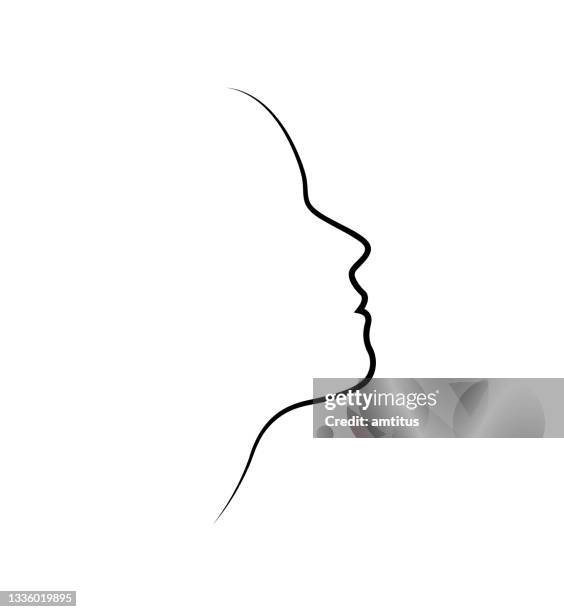 illustrations, cliparts, dessins animés et icônes de profil du visage de la fille - face to face