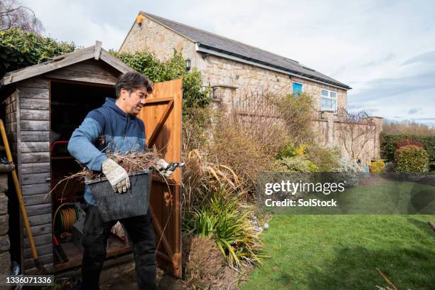 gardening at home - gardening shed stock pictures, royalty-free photos & images