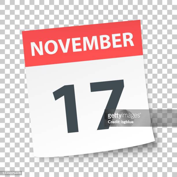 november 17 - daily calendar on blank background - november 2019 calendar stock illustrations