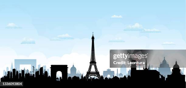 paris (all buildings are complete and moveable) - paris street vector stock illustrations