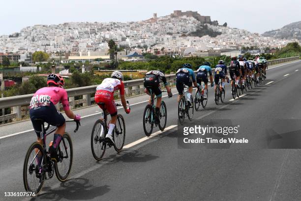 Lawson Craddock of United States and Team EF Education - Nippo, Guillaume Martin of France and Team Cofidis and a general view of the Breakaway...