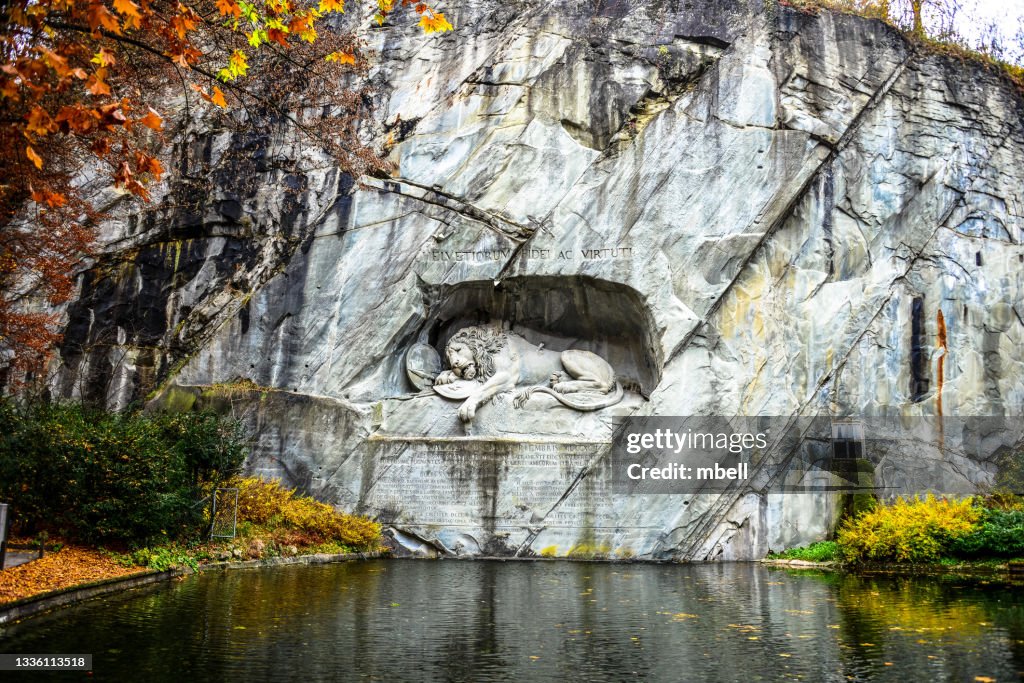 Löwendenkmal - Dying Lion Monument in Lucerne Switzerland