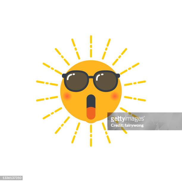 stockillustraties, clipart, cartoons en iconen met happy funny smiley sun - face happy sun