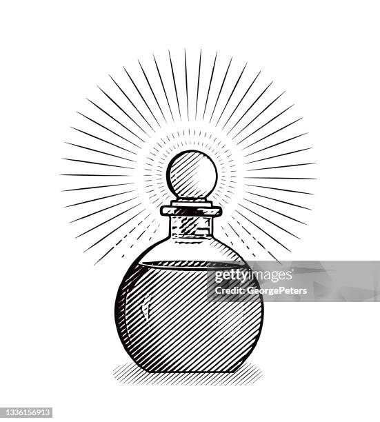 stockillustraties, clipart, cartoons en iconen met essential oil bottle - parfum