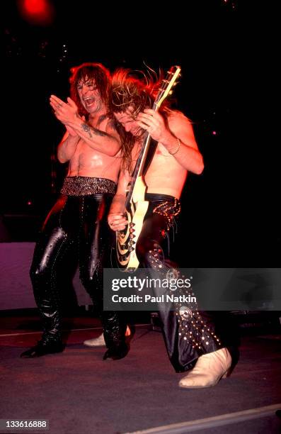 British musician Ozzy Osbourne and American guitarist Zakk Wylde perform at the Poplar Creek Music Theater in Hoffman Estates, Chicago, Illinois,...