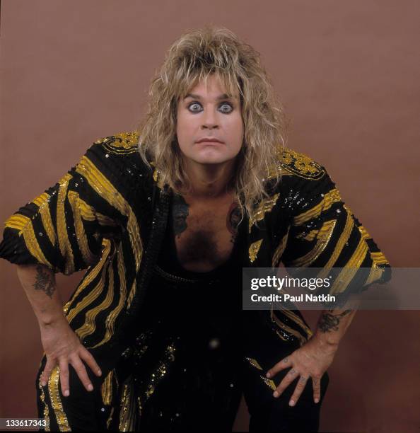 Portrait of British musician Ozzy Osbourne before a performance at the Poplar Creek Music Theater in Hoffman Estates, Chicago, Illinois, July 13,...