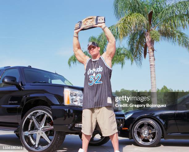 Superstar, John Cena at his home on August 17, 2005 in Land O' Lakes, Florida.