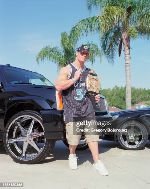 Superstar, John Cena at his home on August 17, 2005 in Land O' Lakes, Florida.